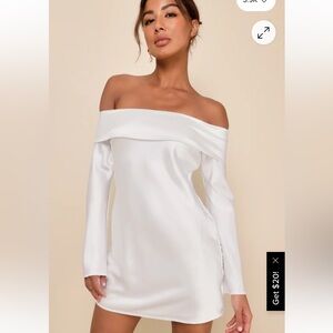 Lulus white short satin dress